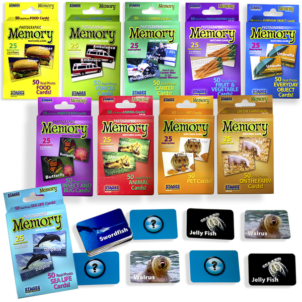 Stages Learning Materials Set of 10 Photographic Memory Matching Games SLM-992